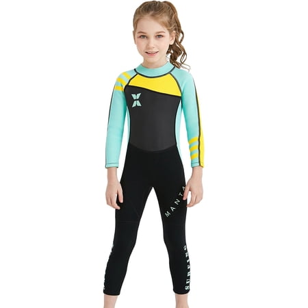 Kids Boys Girls 2.5mm Neoprene Wetsuit Thermal One Piece Swimsuit UV Protection Rash Guard