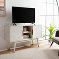 thumbnail image 2 of SAFAVIEH Ligia Contemporary White Washed Media Console (51.1 in. W x 15.8 in. D x 29.3 in. H), 2 of 16