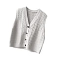 thumbnail image 4 of Chaleco de punto, ropa deportiva ligera y moderna, camisetas sin mangas, suéter de estilo vintage para mujer Longitud 53cm, 4 of 8