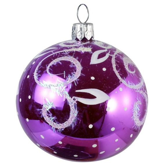 "Intrigue" Glass Christmas Ball Ornament (purple, glossy)