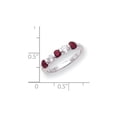 thumbnail image 2 of Solid 14k White Gold 3mm Simulated Ruby AA Diamond Anniversary Wedding Band - Size 5, 2 of 2