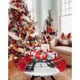 thumbnail image 4 of Round Tablecloth with Elastic Christmas Winter Snowflake Snowman Red Robin Bird Waterproof Table Cover Wipeable Fitted Table Cloths for 45"-54" Round Tables Dining Kitchen Indoor Outdoor Use, 4 of 6