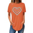 thumbnail image 1 of FAIWAD Tuniques à Manches Courtes pour Femmes, Col Rond, Blouses Amples, T-shirts Graphiques Mignons avec Cœur, 1 of 4