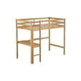 thumbnail image 6 of Aukfa Twin Loft Bed with Built-in Desk for Kids Teens Dorm, Rubber Wood, Safety Guard, Oak, 6 of 8