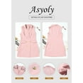 thumbnail image 3 of Asyoly Womens Summer Solid V Neck Sleeveless Blazer Dress Casual Work Office Double Breasted Blazer Dresses with Pockets, 3 of 6