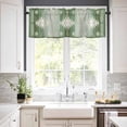 thumbnail image 3 of Boho Curtain Valances for Windows, Farmhouse Style Aztec Moroccan Sage Green Rod Pocket Valance Window Treatments Short Curtains for Kitchen Bathroom Living Room, 3 of 6