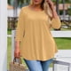 thumbnail image 5 of Plus Tamaño Suelto Ajuste Camisetas para las Mujeres Impresas 3/4 Manga Cuello Redondo Blusa Casual Verano, Más Tamaño de la Túnica de Manga Larga para las Mujeres, 5 of 6