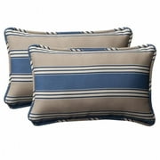 Pillow Perfect Inc. 386812 Hamilton Blue Rectangle Throw Pillow (Set of 2)