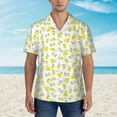 thumbnail image 4 of Balery Yellow Lemon Leaves Print Men's Hawaiian Shirts Short Sleeve Beach Shirt Relaxed Fit Vacation Button Down Shirts-, 4 of 9