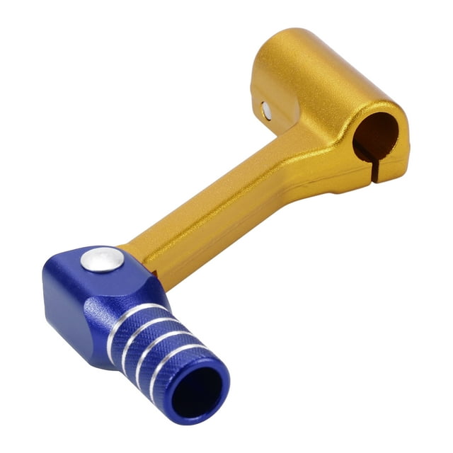 Palanca de cambio de motocicleta plegable para Bosuer Cheetah, pedal de aleación de aluminio, palanca de cambio dorada con cabeza azul y anillo plateado