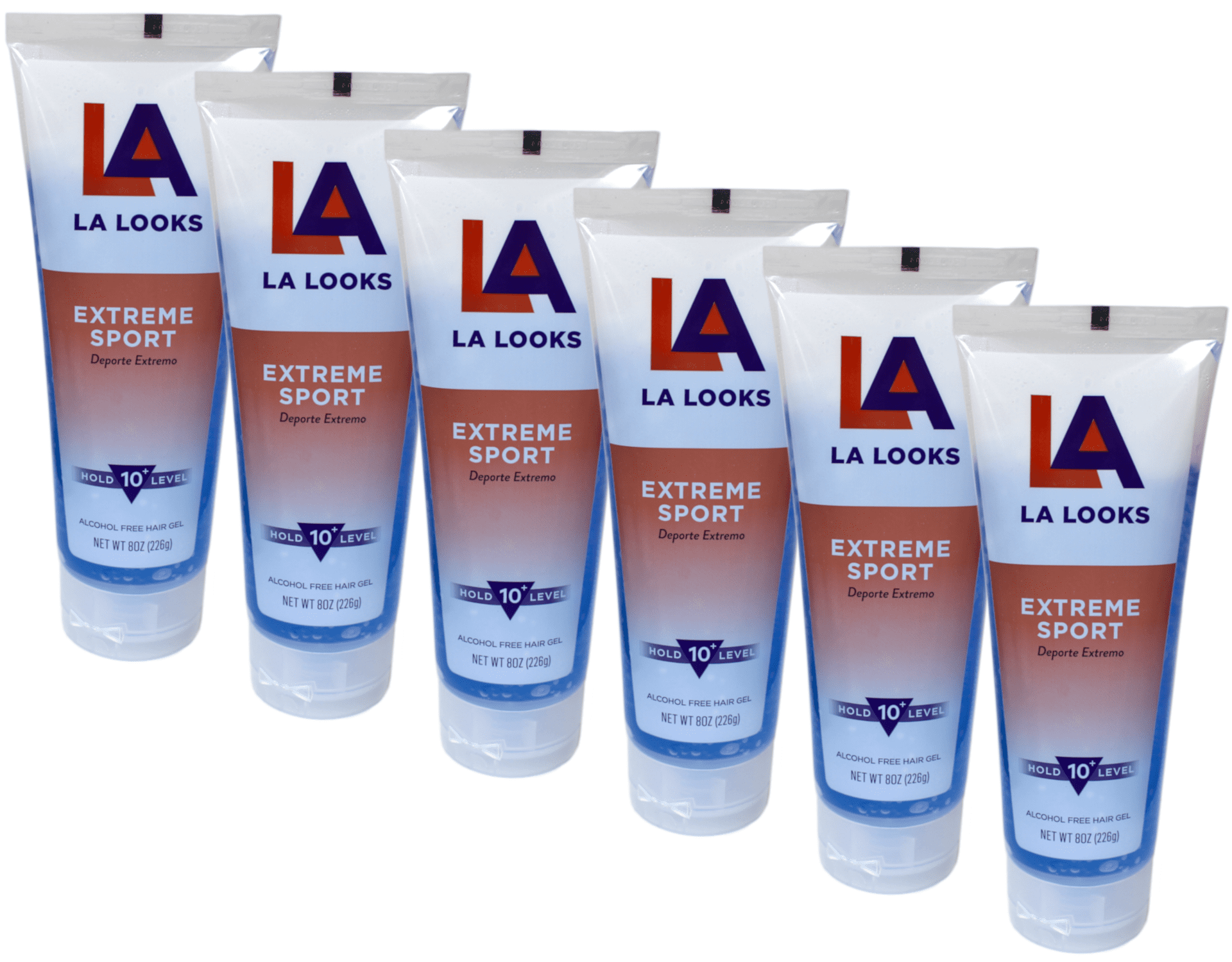 LA Looks Extreme Sport Alcohol Free Hair Gel Hold Level 10 8 oz Pack of