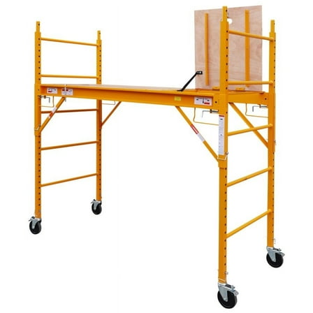 6 Foot Multi Purpose Rolling Scaffolding with Hatch, 1000-LB Capacity