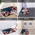 thumbnail image 5 of Floral American Flag 16x24 Flannel Bath Mat for Bathroom, Anti-Slip Backing Soft Bathroom Rug, Washable Water Absorbent Mat, 5 of 7