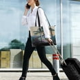 thumbnail image 5 of FORMRS Canvas Laptop Tote Bag for Women with 15.6" Computer Compartments Shoulder Handbag, Pine Tree Rainbow, 5 of 7