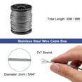thumbnail image 2 of Uxcell 5/64" 98ft Stainless Steel Cable Wire Rope 7 x 7 Strands Vinyl Coated with Reel for Deck Railing, 2 of 5
