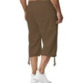 thumbnail image 4 of Tiijoy Men's Relaxed Fit Cotton Linen Capri Pants Lightweight Breathable Casual 3/4 Pants, 4 of 8