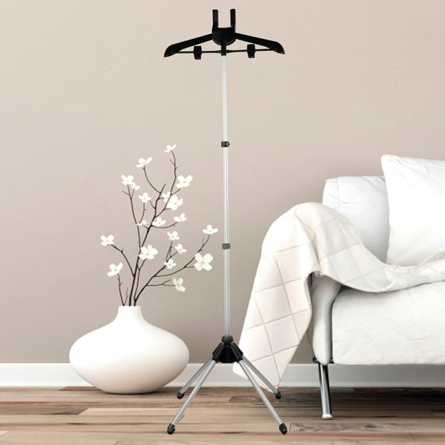 Steamer Stand Telescopic Garment Steamer Rack Height Adjustable Garment Steamer Clothes Rack Foldable Standing Garment Hanger for Steaming Clothes Portable Cloth Steam Rack for Home Steam Ironing