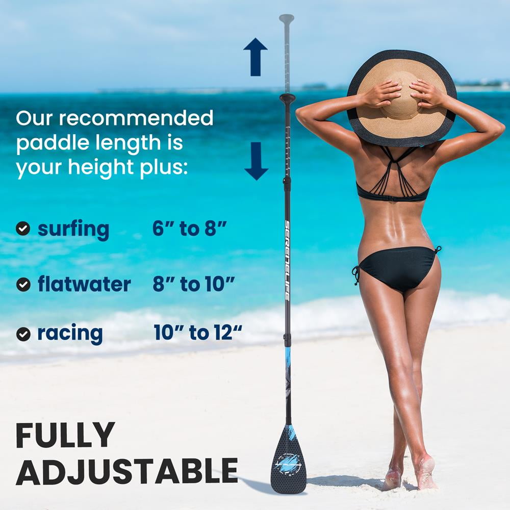 SereneLife Stand Up Paddle-Board Adjustable Paddle - Adjustable Water Paddle Oar for SLSUPB105 Free-Flow Inflatable SUP Stand Up Water Paddle-Board