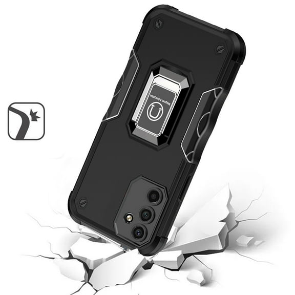 Designed for Samsung Galaxy S21 Ultra Hybrid Cases with Magnetic Ring Holder Stand Kickstand Heavy Duty Rugged Drop Shockproof Phone Case Cover [Black]
