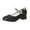 Black, variant on Splozh Girl Mary Jane Shoes Low Heel Rhinestones Princess Flats Dress Pump Shoes for Little Kid,Black 11