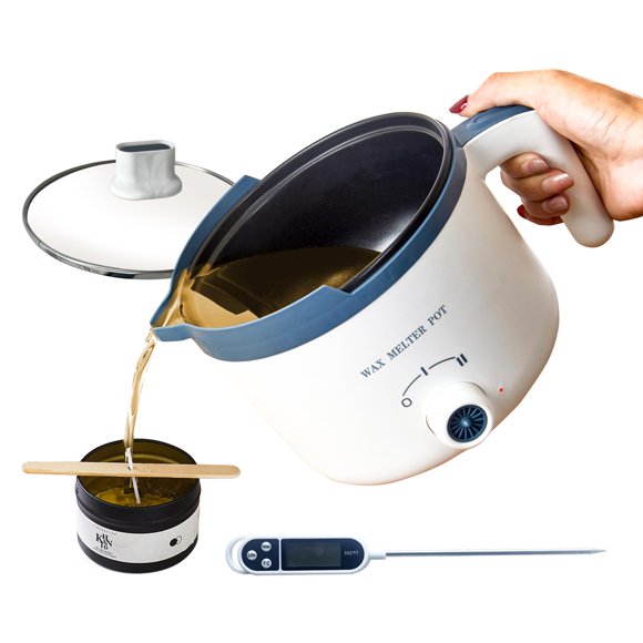 Fundidor de cera eléctrico Wax Melting Pot KQU con termómetro de 1,5 L