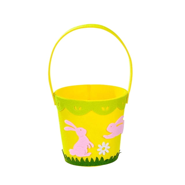 Cesta de Pascua no tejida con asas, accesorios de decoración para fiestas, bolsas de regalo, cubo de transporte para suministros, regalo de Conejo Gloria Cestas de Pascua
