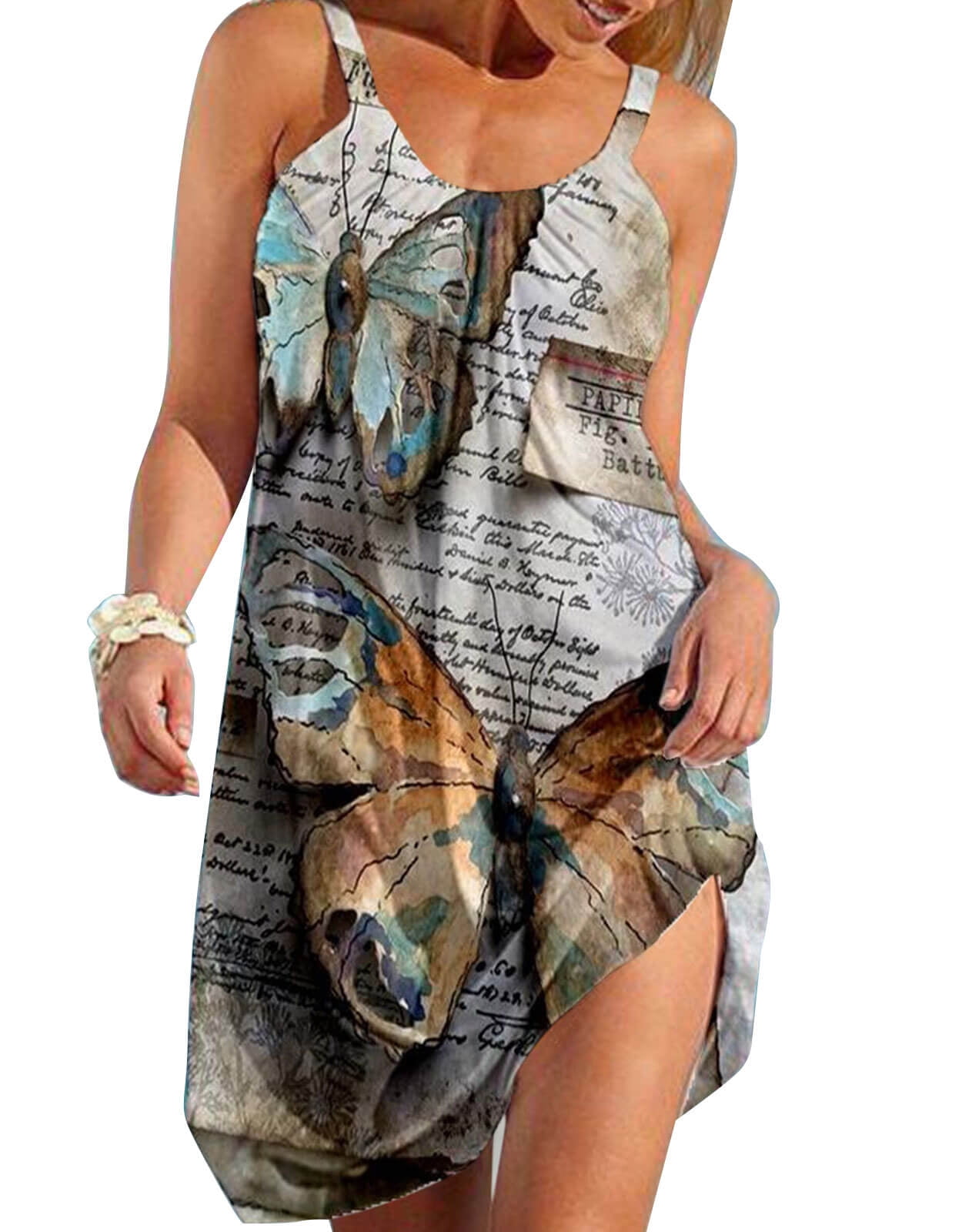 Womens Cover Up Summer Sleeveless Beach Cover Up Tropical Print ...