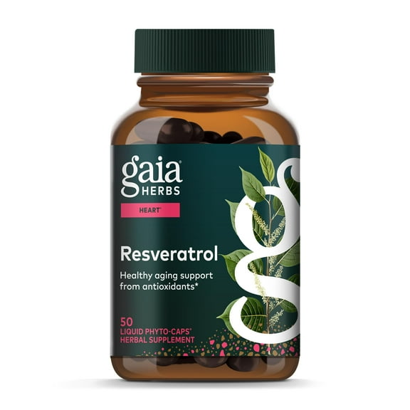 Gaia Herbs Resveratrol - Beauty & Radiance Antioxidant Support Supplement* - Made with Japanese Knotweed - Contains 150 mg Trans-Resveratrol per Serving - 50 Liquid Phyto-Capsules (25 Servings)