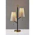 thumbnail image 2 of Adesso Daniel Table Lamp Black with Antique Brass Accents Cream Textured Fabric, 2 of 7