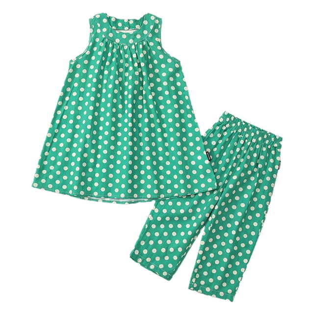 Zpanxa Summer Outfits for Girls Bow Print Pullover Top and Solid Color Long Pants Set 6-7 Years