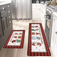 thumbnail image 2 of Christmas Kitchen Rug Set of 2 Non Slip Buffalo Plaid Gnomes Kitchen Floor Mat Cushioned Anti Fatigue Kitchen Rugs Floor Carpet Set for Winter Xmas Holiday Kitchen Decor, 2 of 6