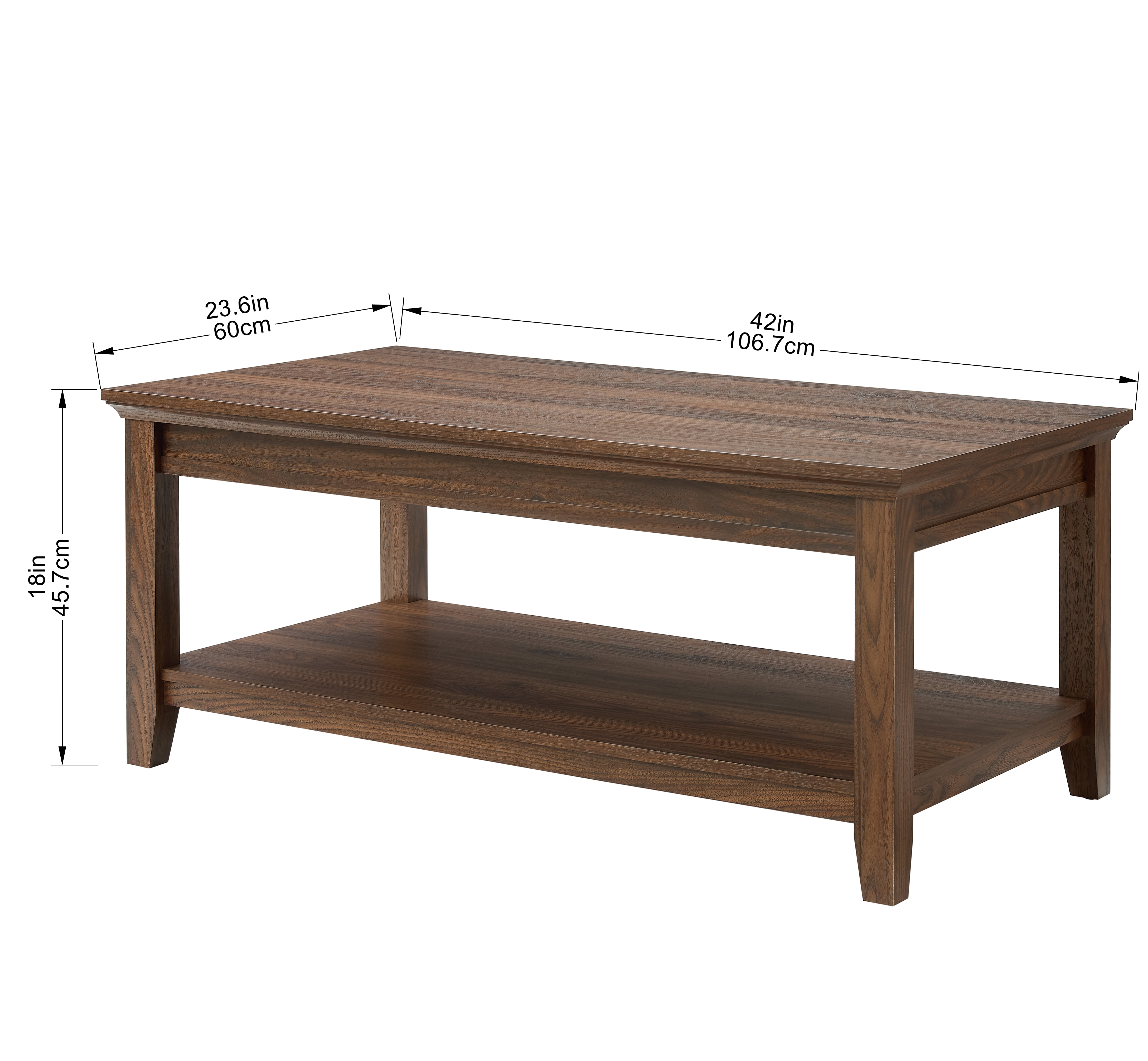 Mainstays Traditional Coffee Table, Walnut Finish