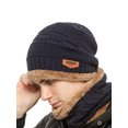 thumbnail image 3 of JINSIJU Men's Winter Hats Scarf, Warm Knit Hat Plush Lined Slouchy Cap, 3 of 5