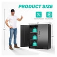 thumbnail image 3 of 36 inch Metal Storage Cabinet with Doors and Shelves,Small Garage Storage Cabinet with Lock,Black Metal Cabinets with Locking Doors for Home,Office,Short Garage Cabinets, 3 of 7
