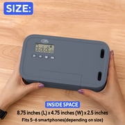 Timed Lock Box - Unplug from Cell Phones, Video Games, Socials, Snacks, Distractions - Time Locking Container - 30 Days Max Timer - Habit Control Tool - Gray
