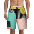 thumbnail image 1 of Colorful Colorblock Gym Shorts Summer Checkerboard Casual Beach Shorts Males Surfing Comfortable Custom DIY Swimming Trunks, 1 of 5
