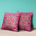 thumbnail image 3 of Paisley Leaf Geo Duo Throw Pillow with Removable Cover in Hot Pink 16x16, 3 of 4