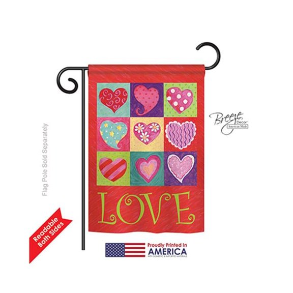 Breeze Decor 51046 Valentines Love Hearts Collage 2-Sided Impression Garden Flag - 13 x 18.5 in.