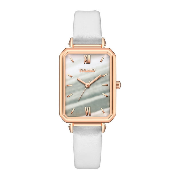 Ladies watches with white leather strap sale