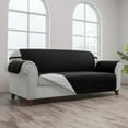 thumbnail image 5 of Subrtex Reversible Sofa Slipcover Non-Slip Washable Couch Cover (Chair and a half, Black), 5 of 9