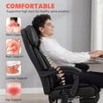 thumbnail image 5 of HOMCOM Executive Office Chair with 6-point Vibration Massage and Heat, Faux Leather Computer Desk Chair with Adjustable Headrest, Footrest, Black, 5 of 8
