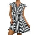 thumbnail image 1 of Fridja Femmes d'Été à Manches Courtes Imprimé Casual Robe V-Neck Bouton Robe, 1 of 9