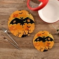 thumbnail image 2 of Coolnut Halloween Bat Pot Holder Set of 2, Heat Resistant Round Cotton Hot Pads Table Mats Trivets for Hot Dishes/Pot/Bowl/Teapot/Hot Pot Holders, 7" + 9.45", 7 Inch + 9 Inch, 2 of 7