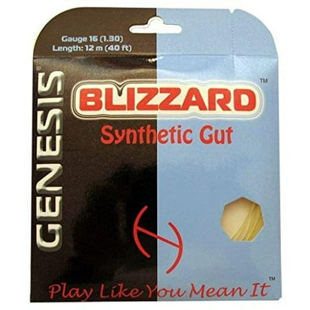 genesis 660-feet blizzard synthetic gut tennis racket reel set, amber, 16l/1.25mm