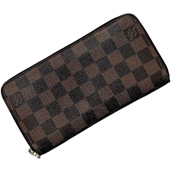 Pre-Owned Louis Vuitton Round Zippy Wallet ec-24282 Brown Damier Ebene N60015 Canvas... (Good)