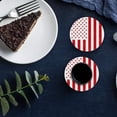 thumbnail image 6 of FMSHPON Independence Day Theme American Flag Set of 4 Round Coaster for Drinks, Absorbent Ceramic Stone Coasters Cup Mat with Cork Base for Home Kitchen Room Coffee Table Bar Decor, 6 of 6