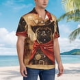 thumbnail image 3 of Fotbe Western French Bulldog Cowboy Camisa Hawaiana para Hombre Unisex – Camisa Casual de Verano con Botones de Manga Corta de Algodón y Lino,XX-Large, 3 of 7