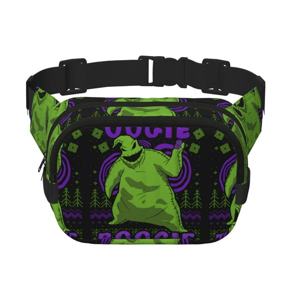 Oogie-Boogie Fanny Pack Belt Bag Fashion Waist Pouch Adjustable Strap Square Double Layer for Outdoor Sports