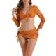 thumbnail image 1 of Conjuntos de bikini halter ajustables para mujeres INSPIRE CHIC de 4 piezas con cubierta grande en color naranja, 1 of 5