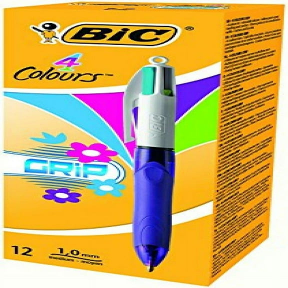 BIC 4 COLOURS FASHION GRIP ASSORTED PK12